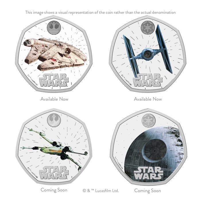 Star Wars 2024 UK 50p Brilliant Uncirculated Colour Four-Coin Collection  