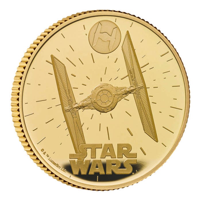Star Wars TIE Fighter 2024 UK 1/4oz Gold Proof Coin 