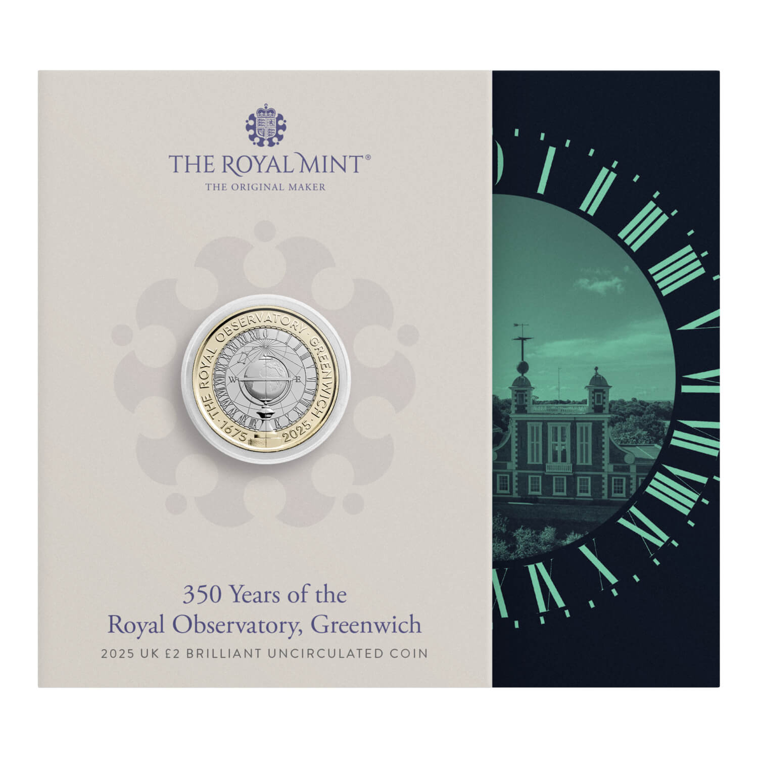 350 Years of the Royal Observatory, Greenwich 2025 UK £2 Brilliant Uncirculated Coin 350 Years of the Royal Observatory, Greenwich 2025 UK £2 Brilliant Uncirculated Coin