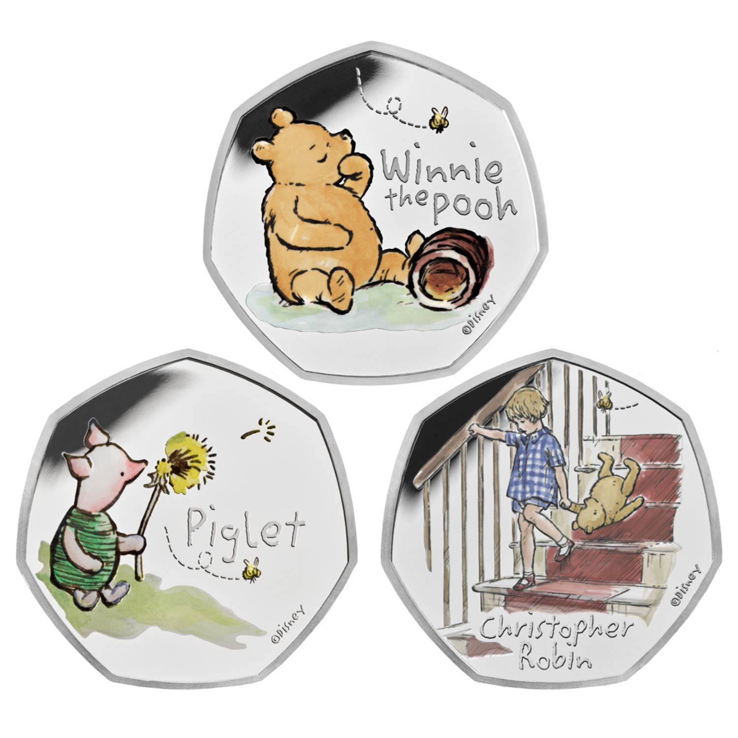 Disney Parks Winnie The Pooh Christopher Robin And Friends Pin Set