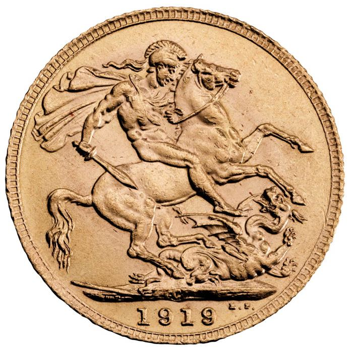 1919 George V Sovereign, Canada Mint Mark