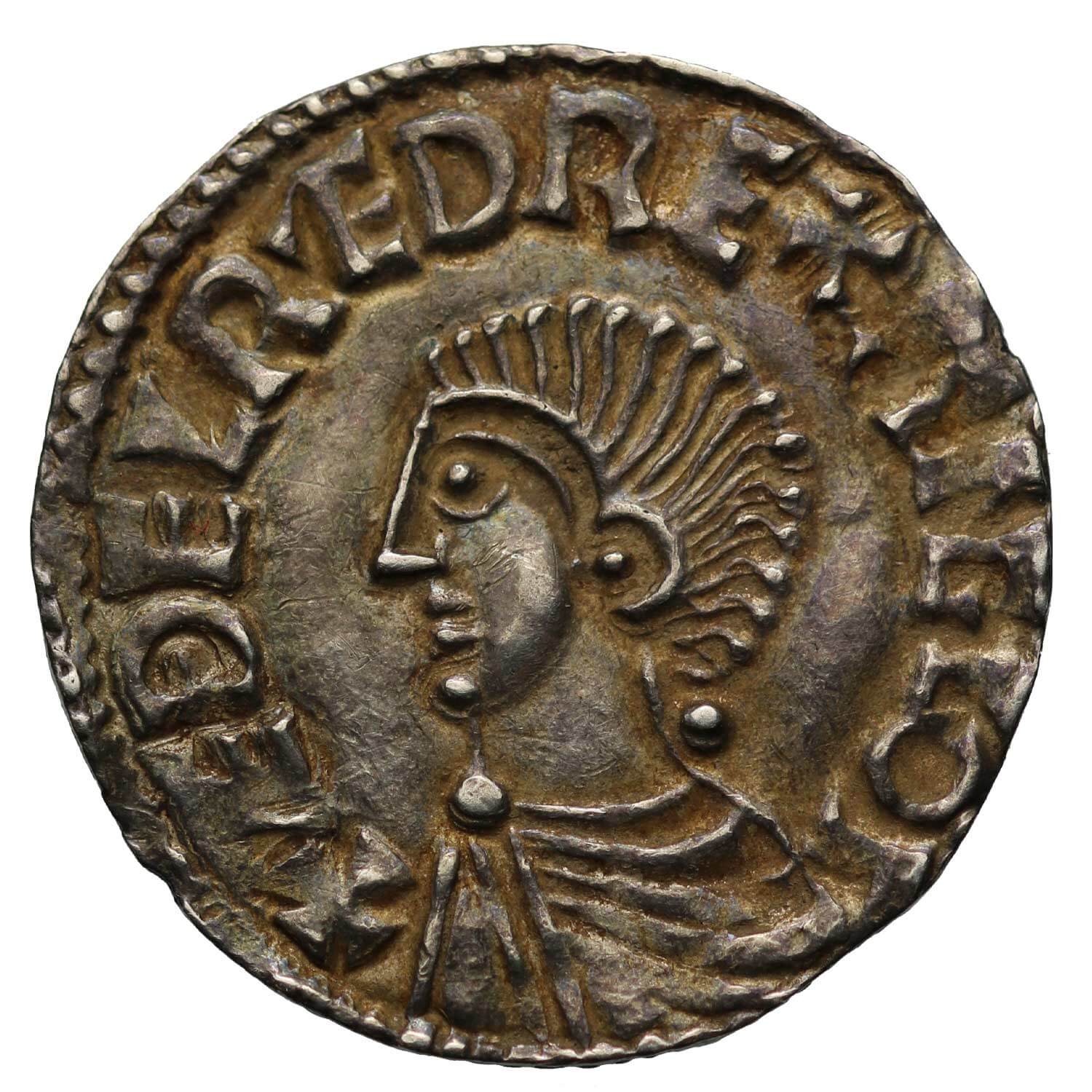 Aethelred II Penny, long cross type, Canterbury Mint, moneyer Eadweald