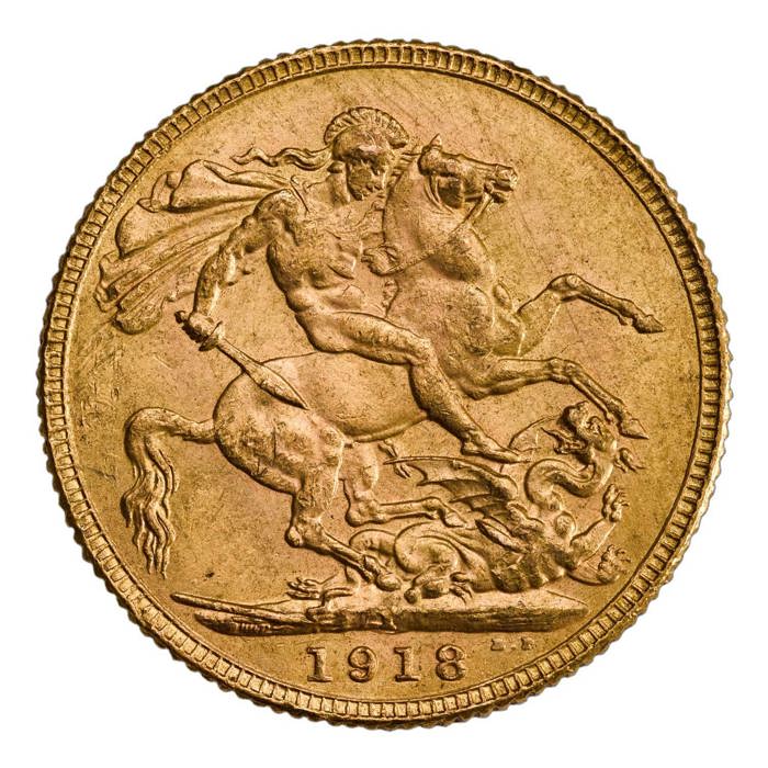 1918 George V Sovereign Struck in India