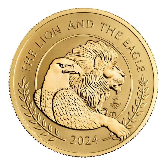 The Lion and The Eagle 2024 UK 2oz Gold Proof Coin 