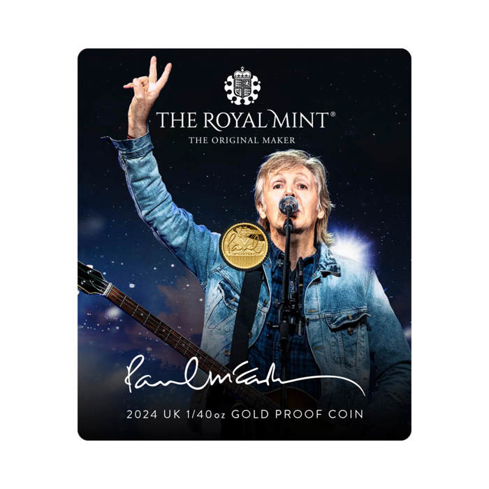 Paul McCartney 2024 UK 1/40oz Gold Proof Coin