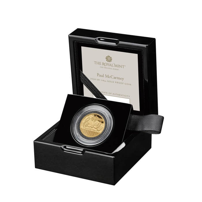 Paul McCartney 2024 UK 1/4oz Gold Proof Coin