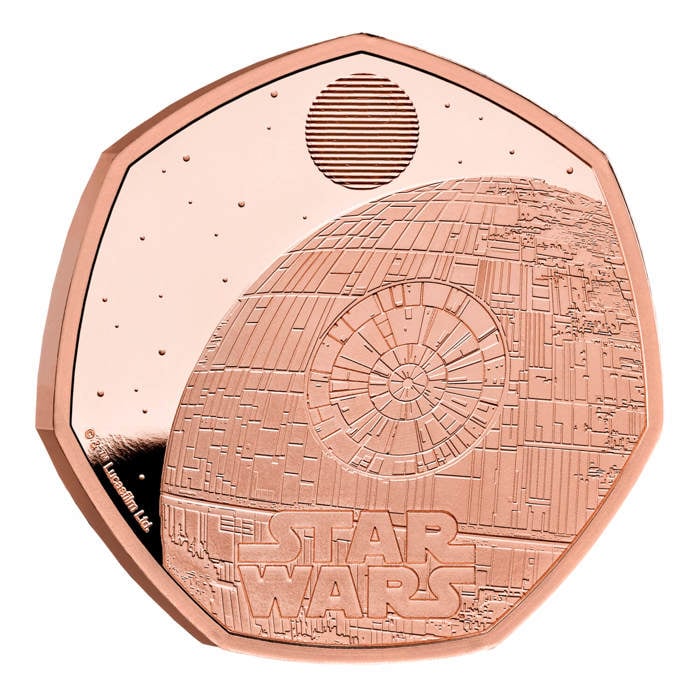 Star Wars Death Star ll 2024 UK 50p Gold Proof Coin 