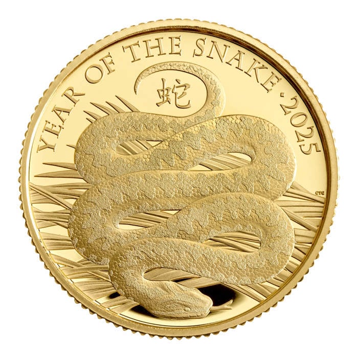 Lunar Year of the Snake 2025 UK 1/4oz Gold Proof Coin