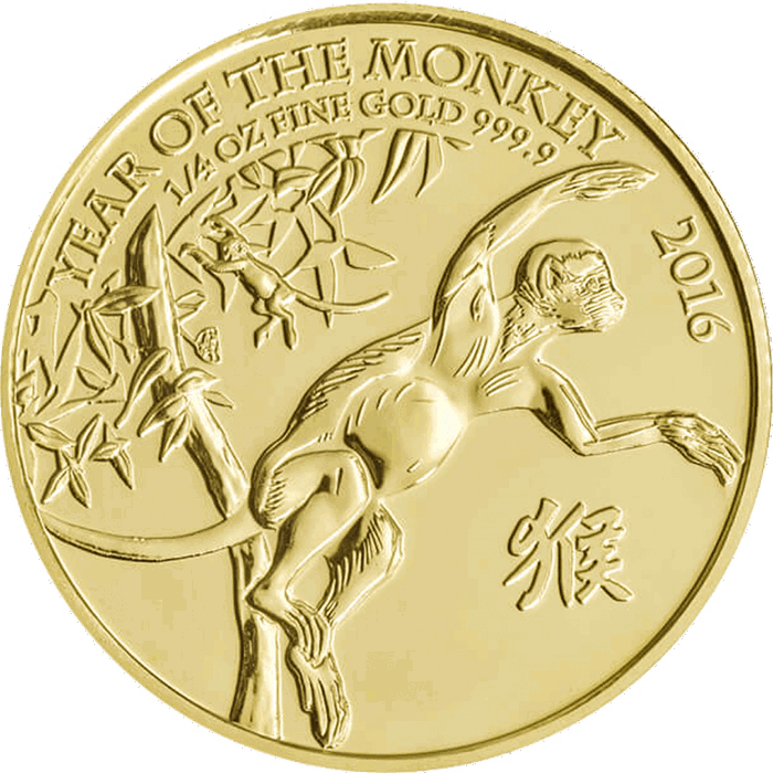 Lunar 2016 Year of the Monkey 1/4 oz Gold Coin