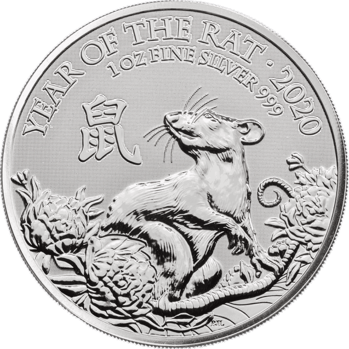 Lunar 2020 Year of the Rat 1 oz Silver Bullion Coin