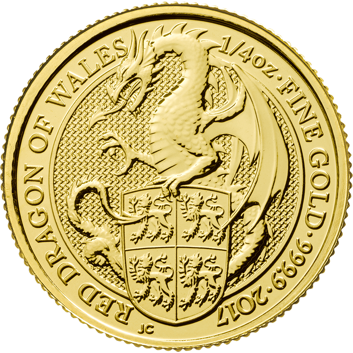 Queens Beasts 2017 The Dragon 1/4oz Gold Bullion Coin | Royal Mint