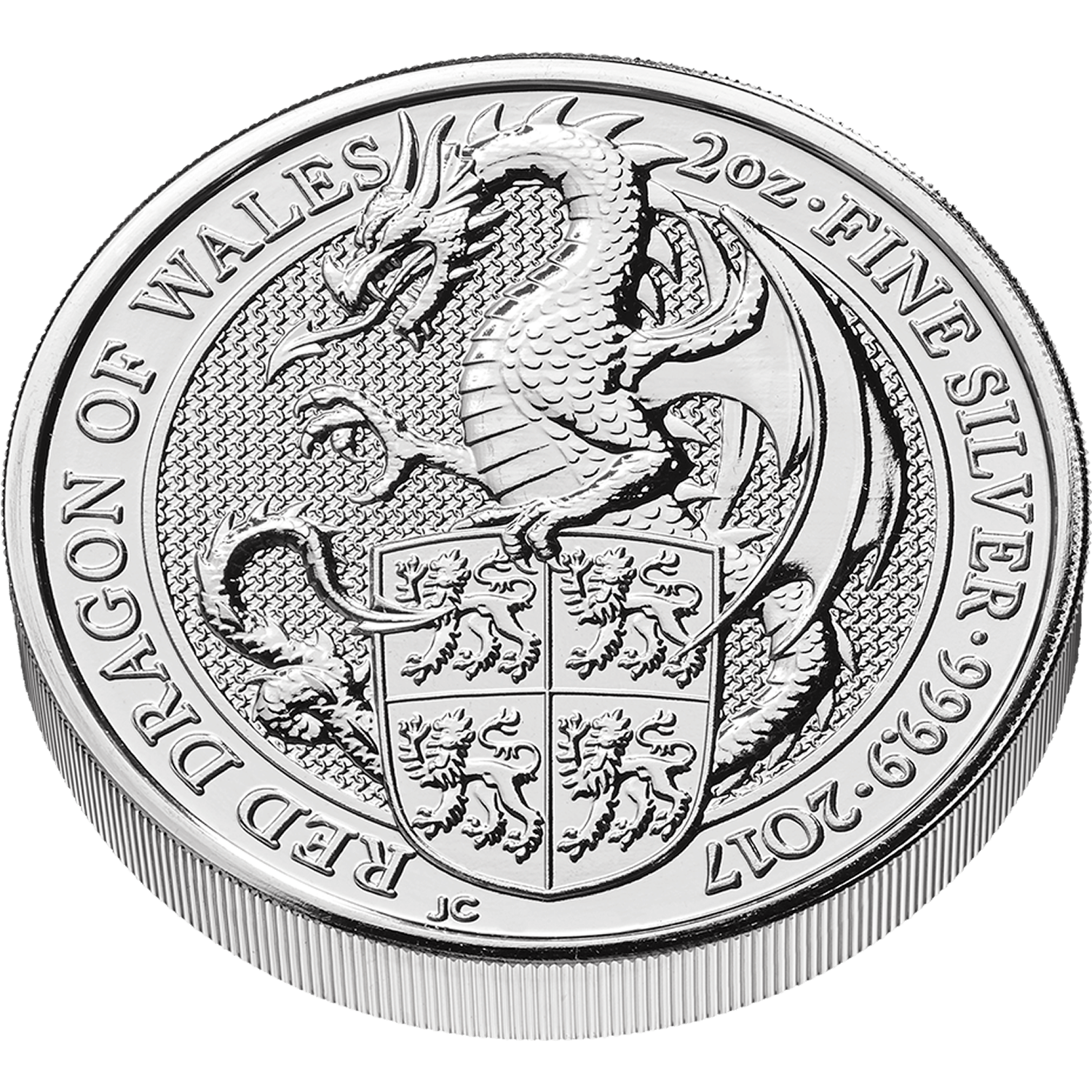 Queen's Beasts 2017 Dragon - 2 oz Silver Bullion Coin | Royal Mint