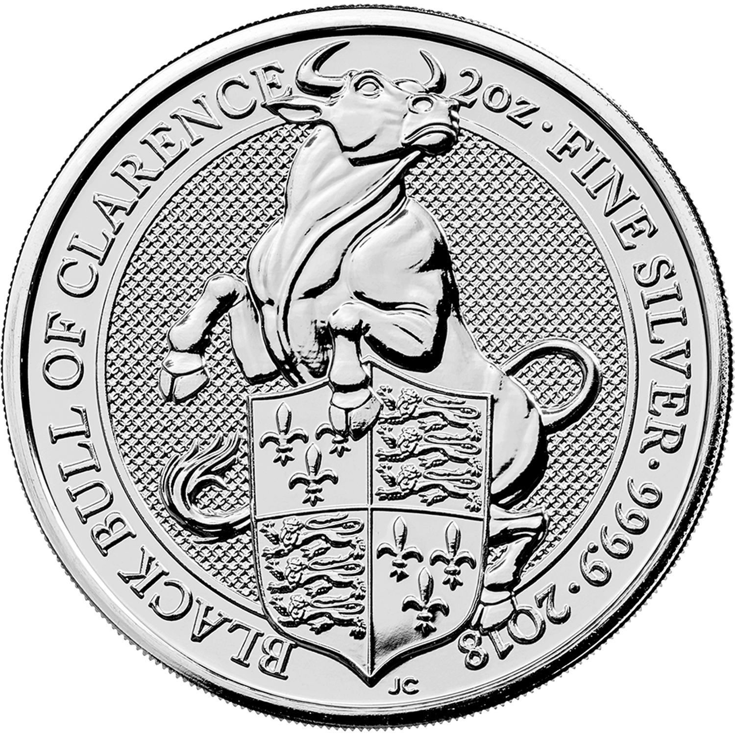 Queen's Beasts 2018 Black Bull 2 oz Silver Bullion Coin Royal Mint