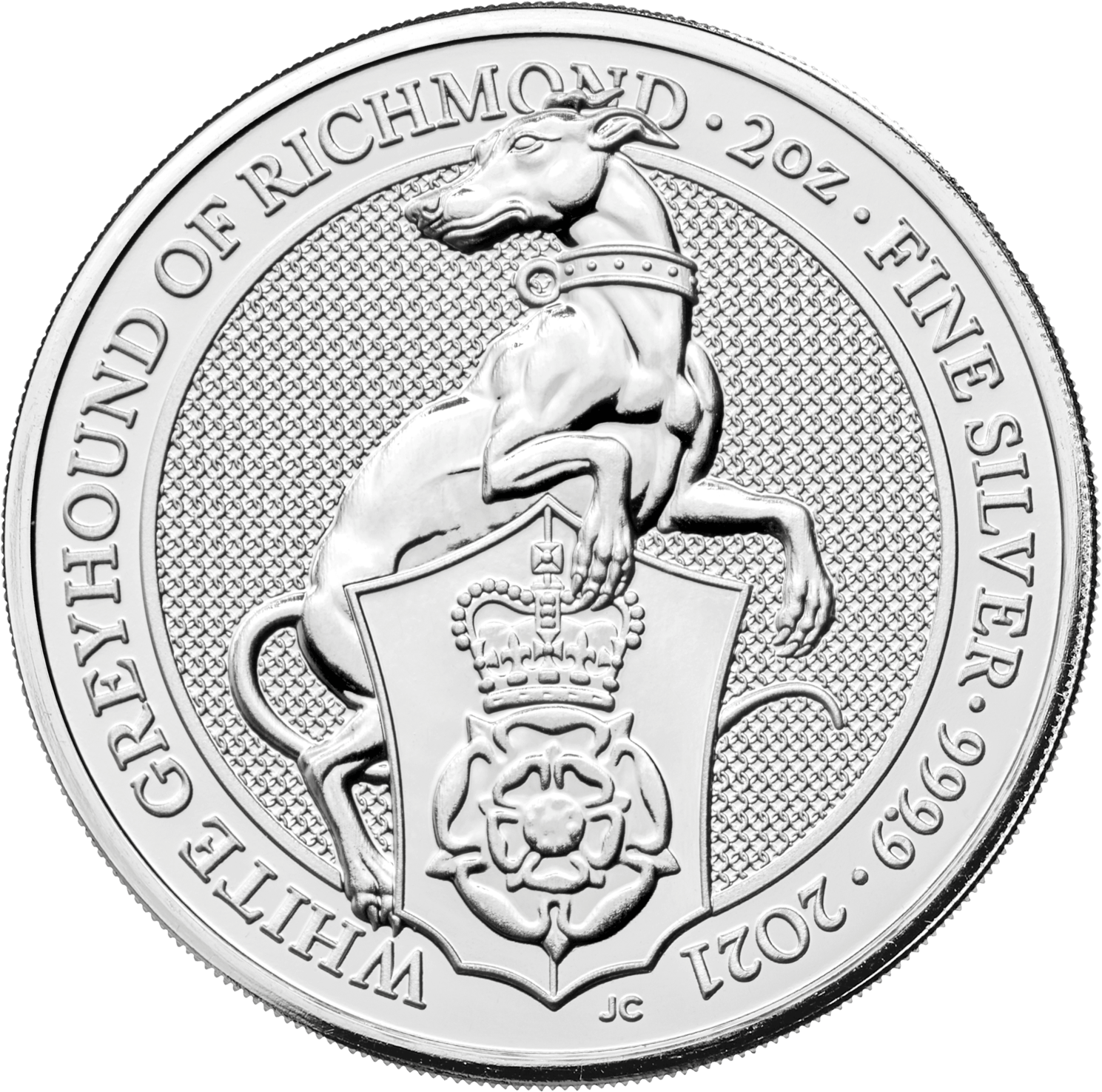 Queen's Beasts White Greyhound 2oz Silver Bullion Coin