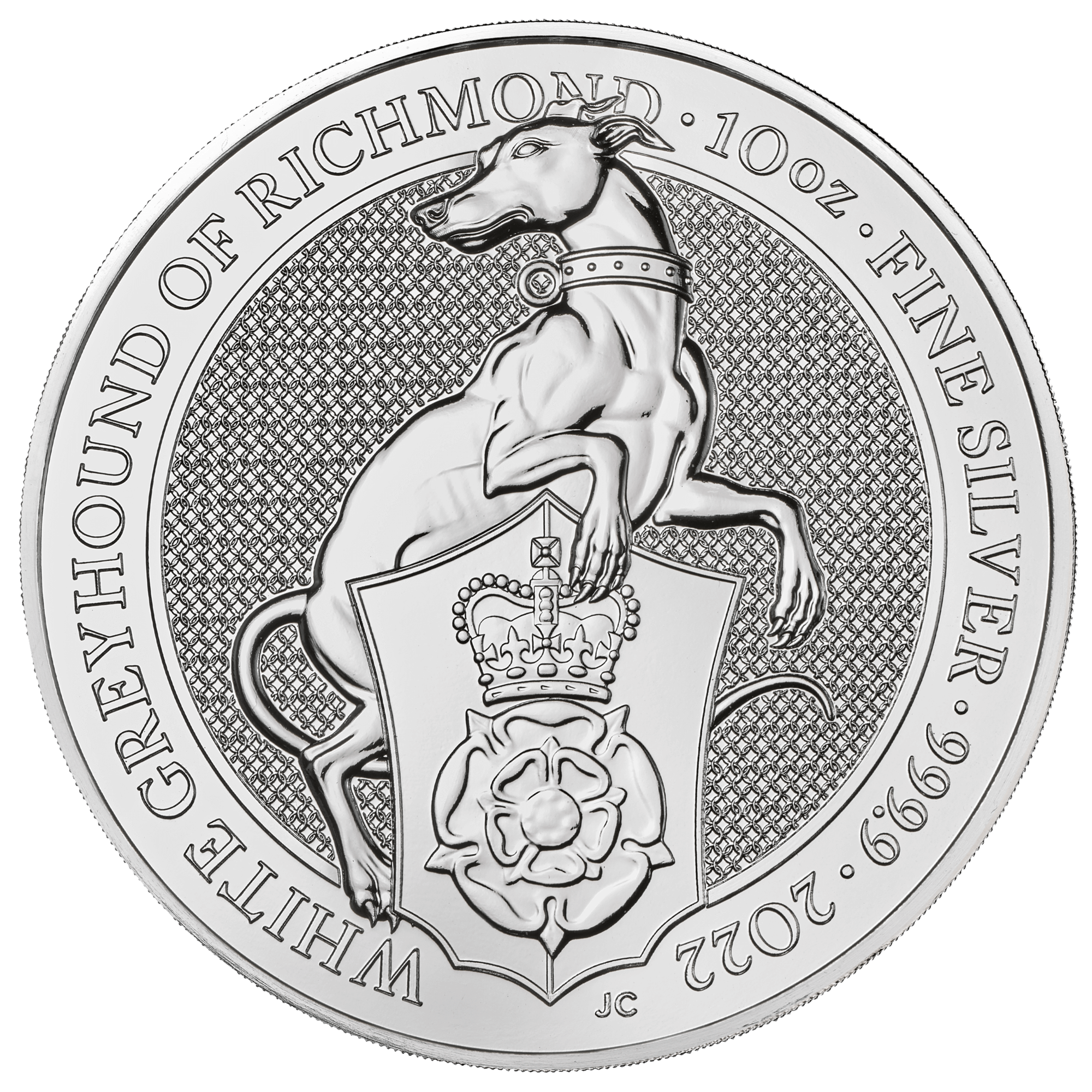 Queen's Beasts 2022 White Greyhound Richmond 10oz Silver Bullion Coin