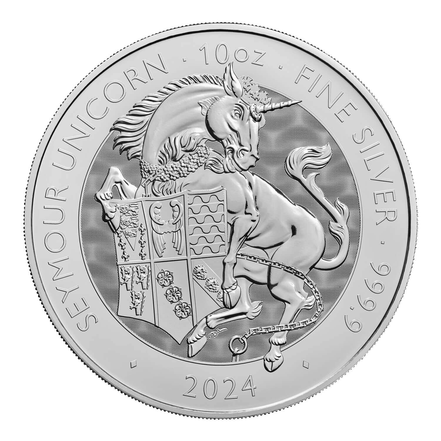 The Royal Tudor Beasts 2024 Seymour Unicorn 10oz Silver Bullion Coin