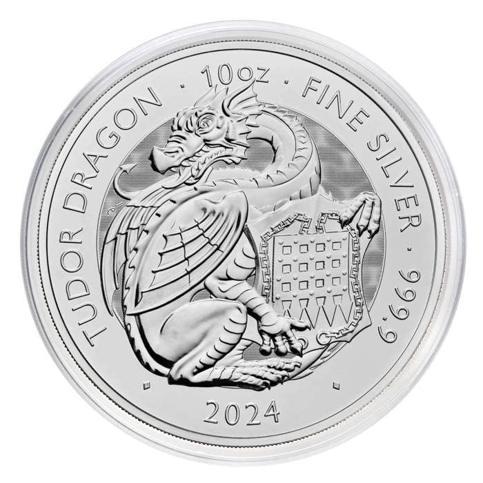 The Royal Tudor Beasts 2024 Tudor Dragon Silver 10oz Bullion Coin