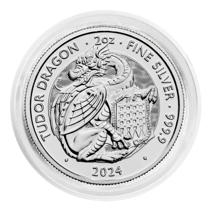 The Royal Tudor Beasts 2024 Tudor Dragon Silver 2oz Bullion Coin