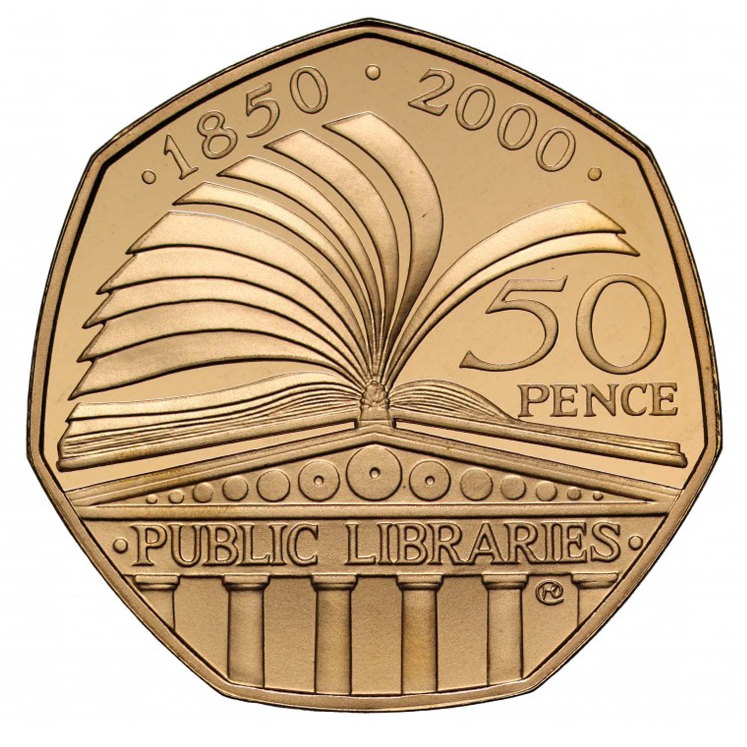 2000 Public Libraries UK 50 Pence Gold Coin The Royal Mint