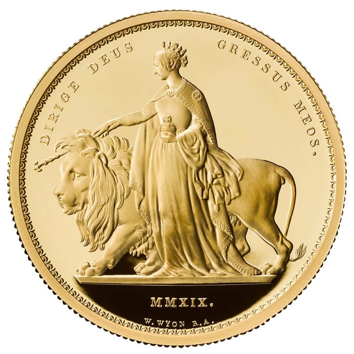 Una and the Lion 2019 UK Two-Ounce Gold Proof Coin