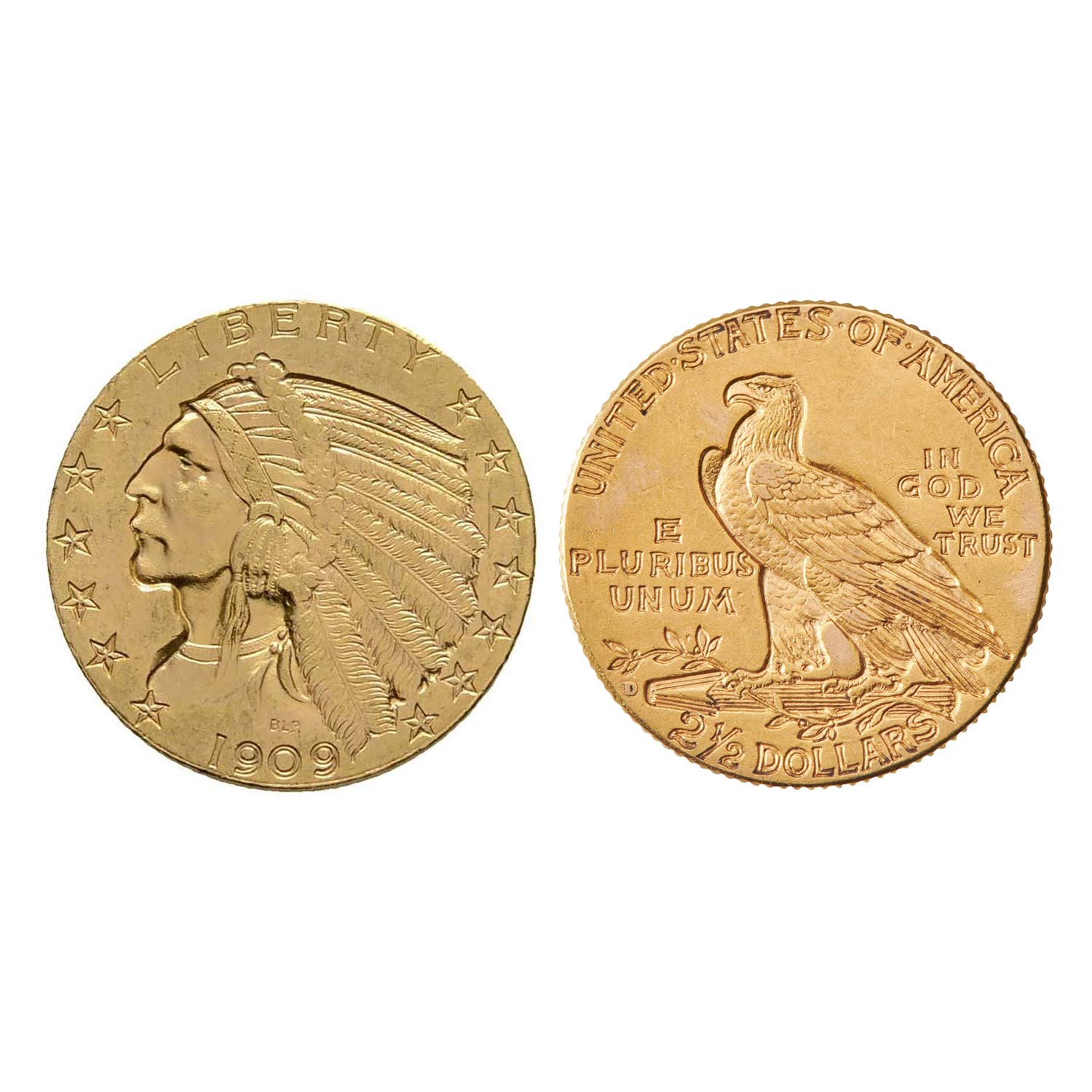 US Indian Head Gold 2.5 1908 1929 EF The Royal Mint