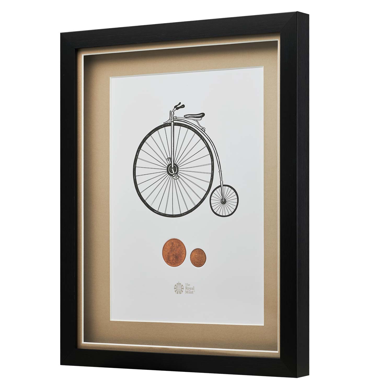 Vintage Penny coin Farthing Frame The Royal Mint