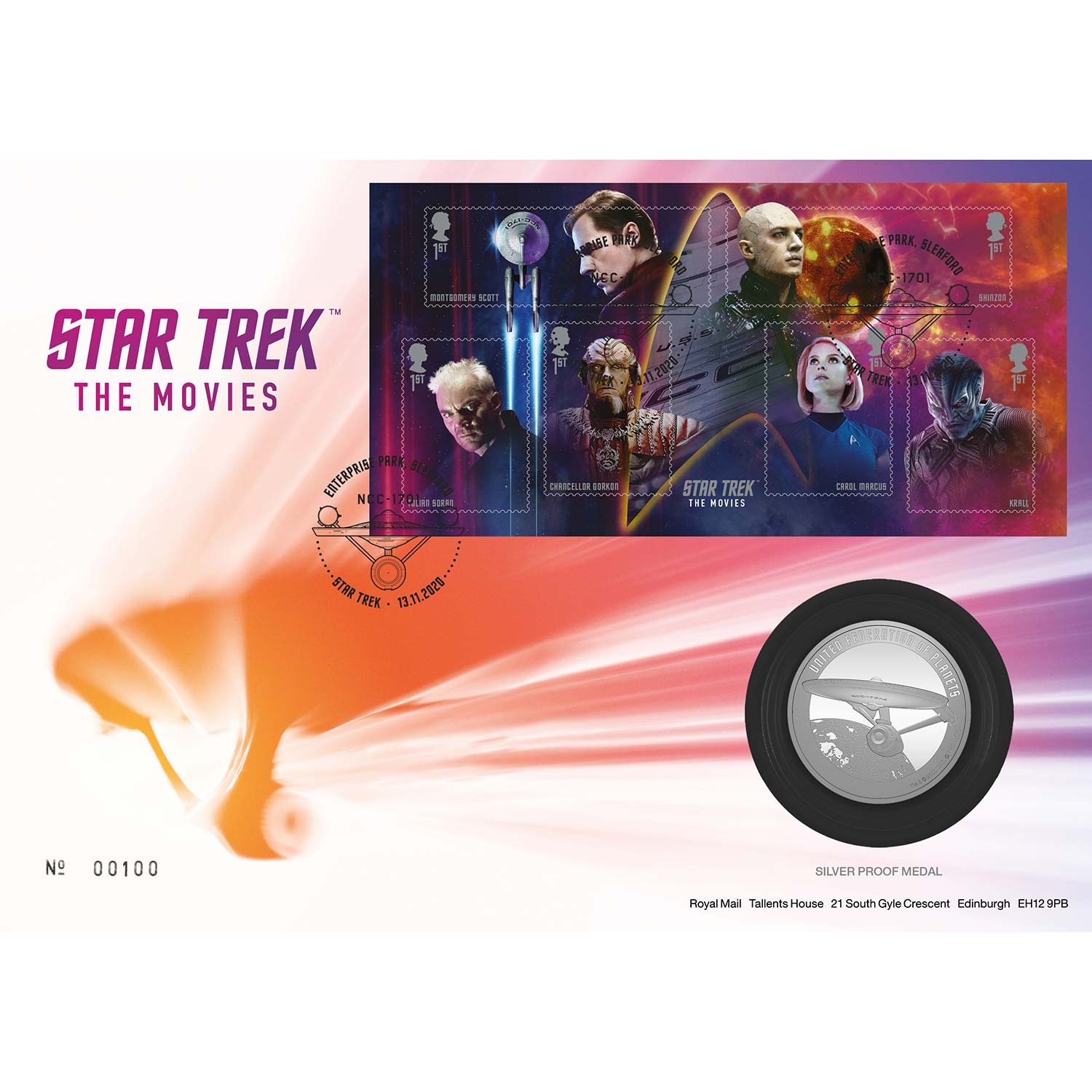 Star Trek The Movies Limited Edition Silver Medal Cover