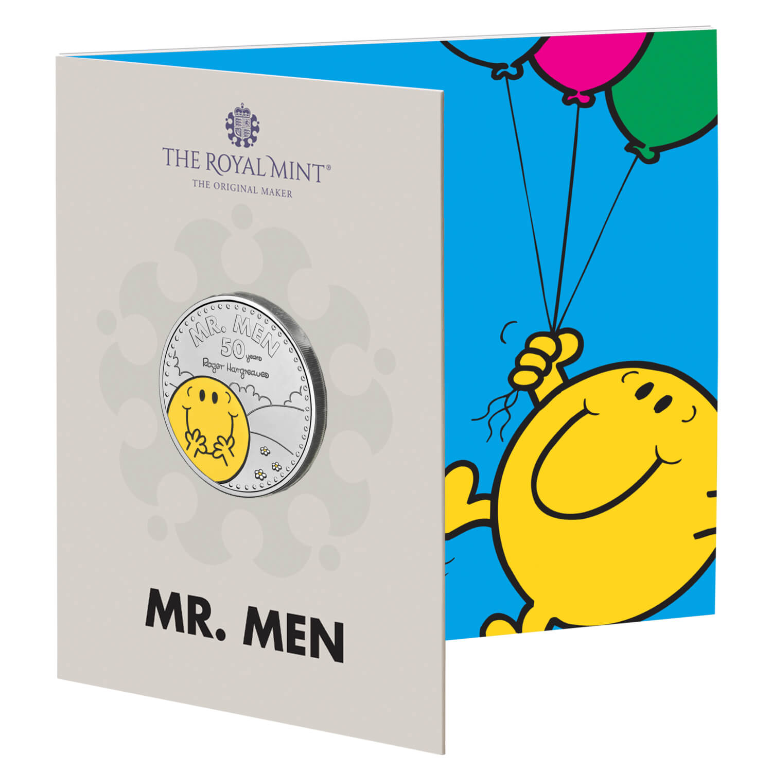 Mr. Happy Mr. Men Little Miss 2021 5 BU Coloured Coin Royal Mint