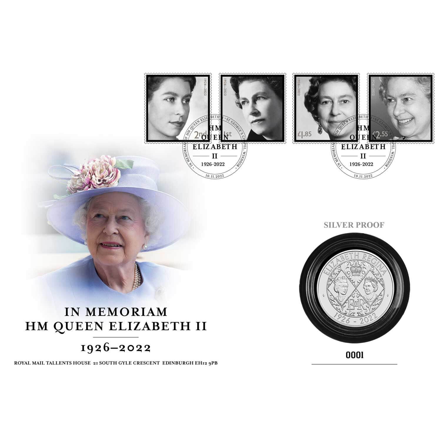 Her Majesty Queen Elizabeth II 2022 UK £5 Silver Proof Coin Cover