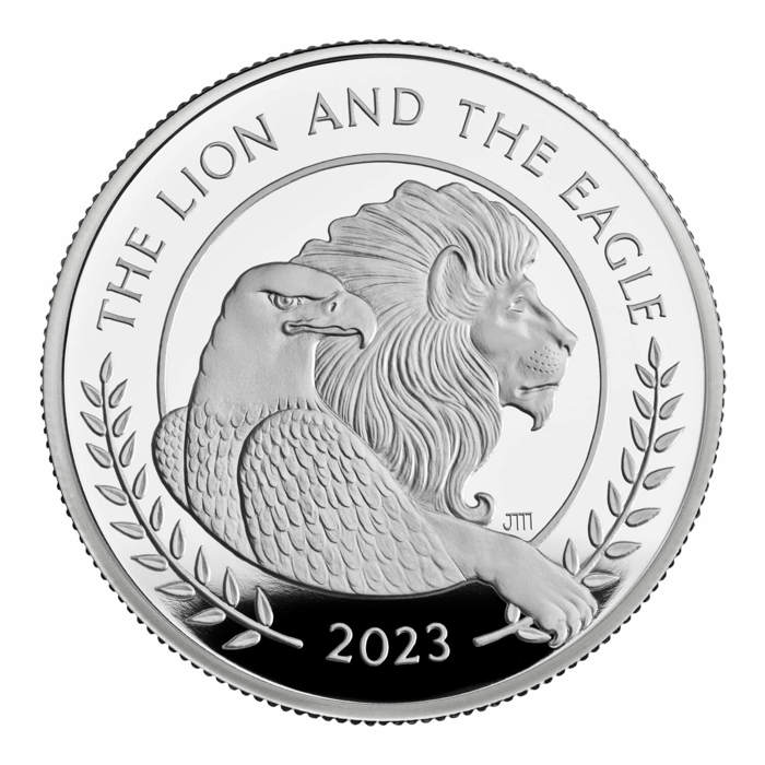 The Lion and The Eagle 2023 UK 2oz Silver Proof Coin