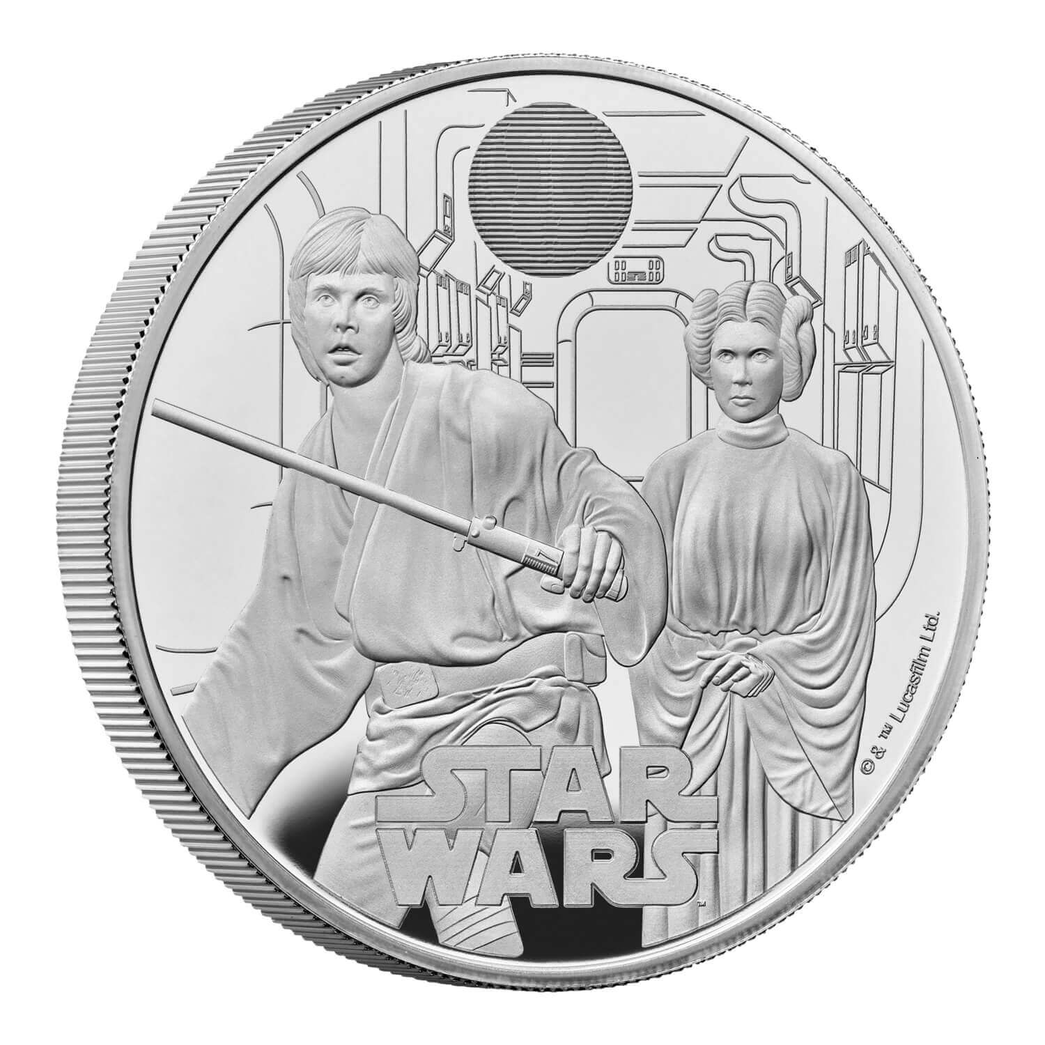 Star Wars Luke Skywalker and Princess Leia 2023 UK 5oz Silver