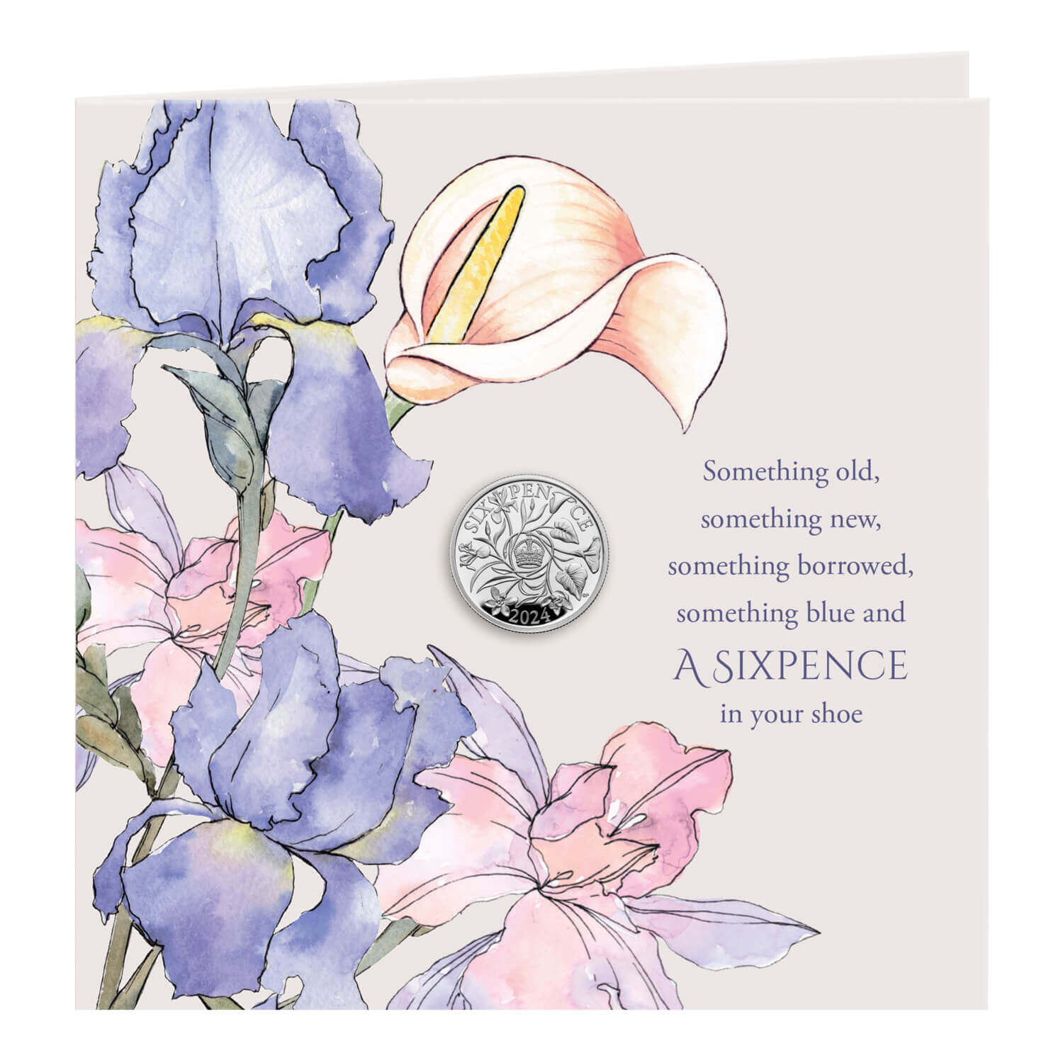 2024 Wedding Silver Sixpence The Royal Mint   Uk24wssp   2024 Wedding Silver Sixpence Card Front 1500x1500 F3a2c67 