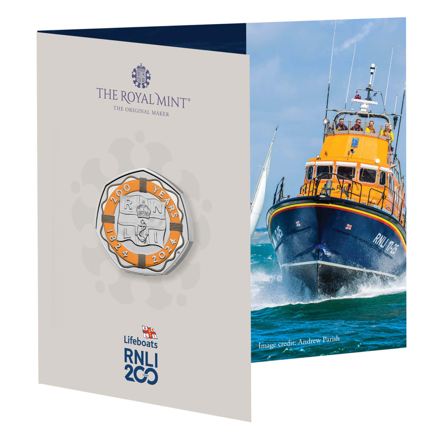 200 Years Of The RNLI 2024 UK 50p Brilliant Uncirculated Colour Coin   Uk24rnbuc    200 Years Of The Rnli 2024 Uk 50p Brilliant Uncirculated Colour Coin Pack Front 1500x1500 F3a2c67 