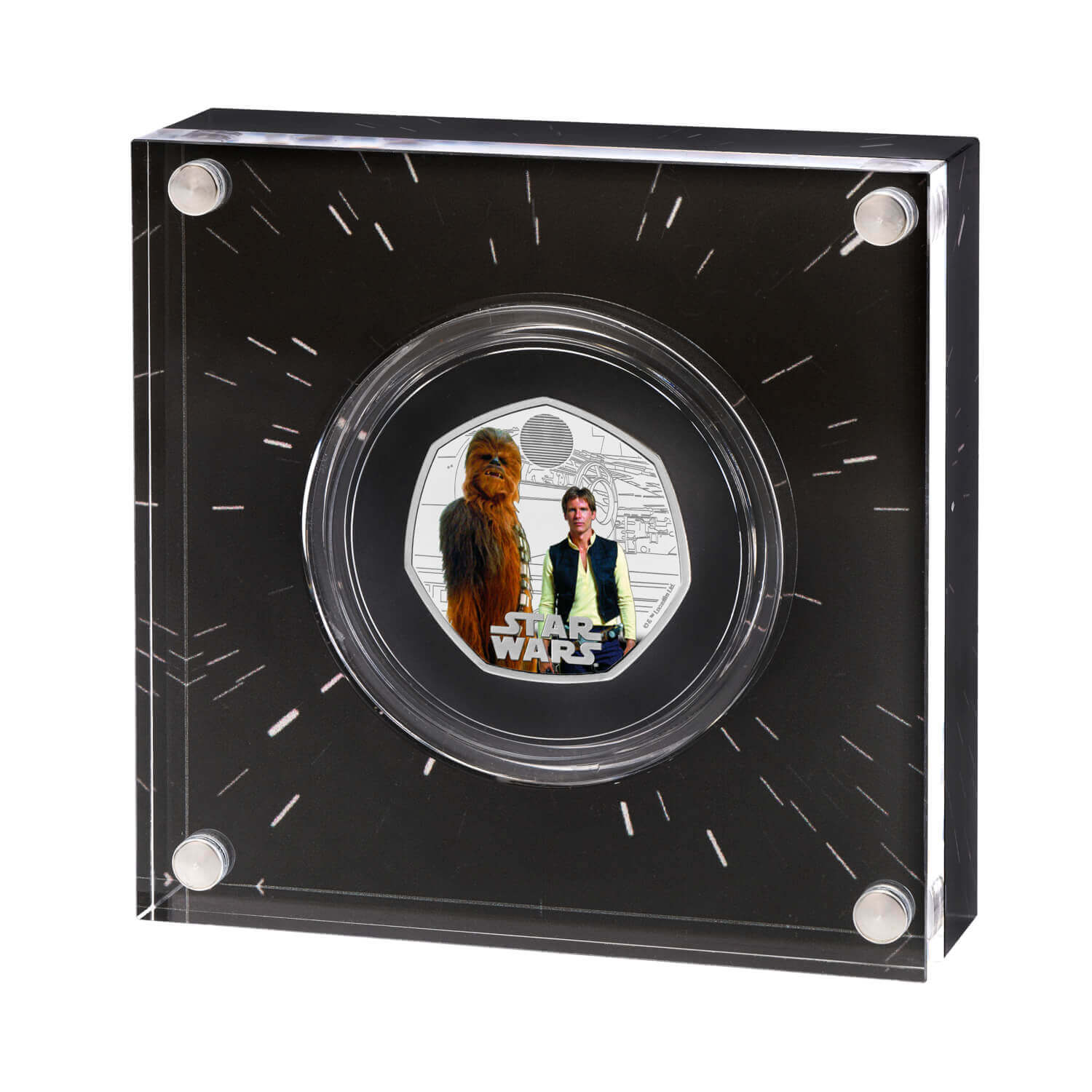 Star Wars Han Solo And Chewbacca 2024 UK 50p Silver Proof Colour Coin   Uk23hcsc   Star Wars Han Solo And Chewbacca 2023 Uk 50p Silver Proof Colour Colour Coin Acrylic Block Left 1500x1500 F3a2c67 