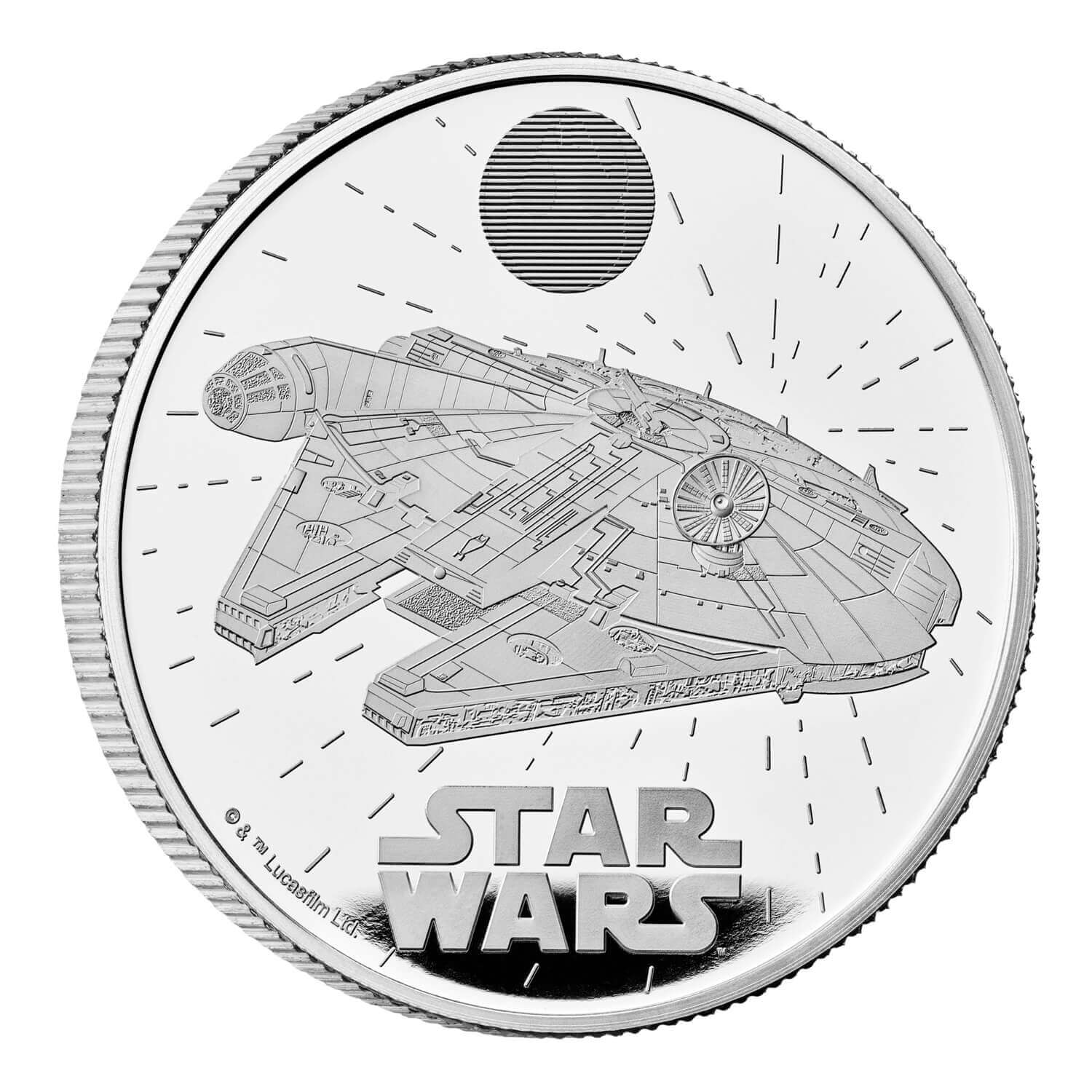 Star Wars Millennium Falcon 2024 UK 1oz Silver Proof Coin The