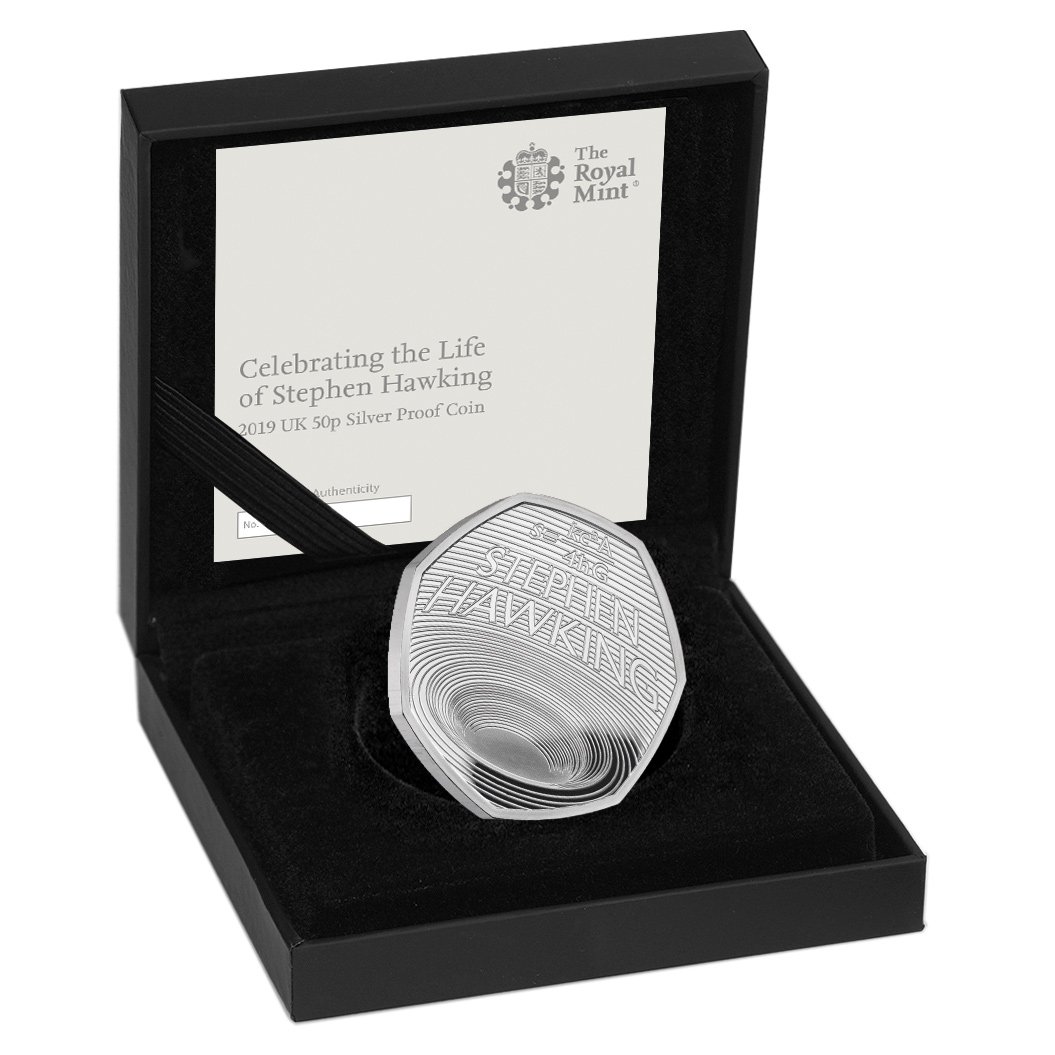 Celebrating the Life of Stephen Hawking 2019 UK 50p Silver Proof Coin