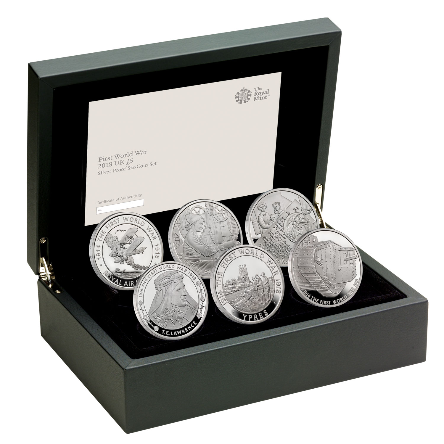 First World War Centenary 2018 UK £5 Silver Proof Six-Coin Set